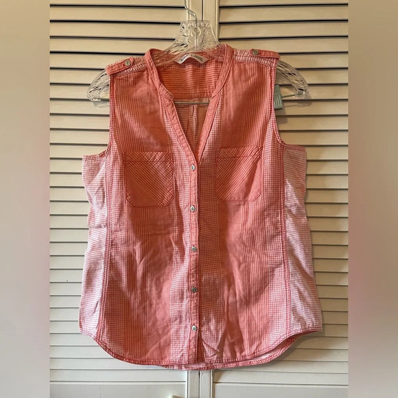 Woolrich Women's Conundrum Eco Rich Sleeveless Shirt Teaberry Size Medium Pink - Picture 2 of 16